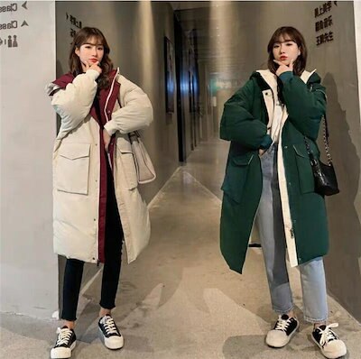 大人の魅力高まる 韓国ファッション 冬 新品 韓国 おしゃれな ゆったりする 綿の服 冬 コート 原宿 風 中長セクション